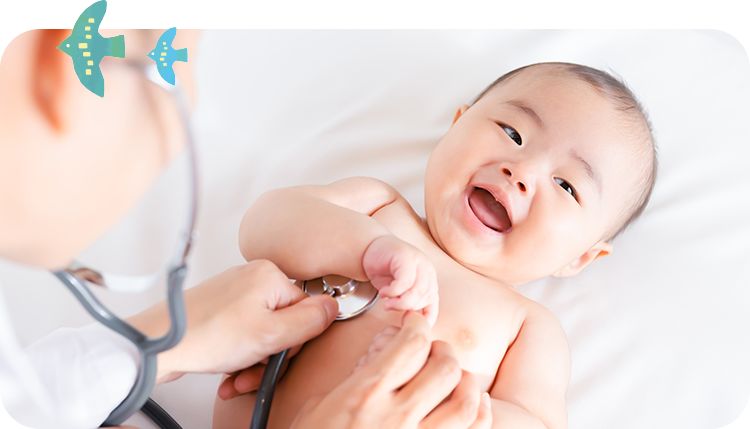 お子様の健康を守る乳幼児健診・予防接種にも対応